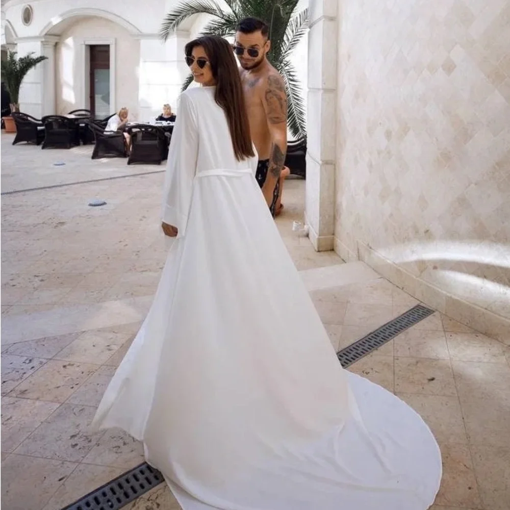 Bridal Robe with Train - Picture 5 of 9